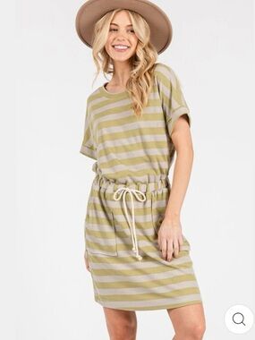 Short Sleeve Striped Dress
